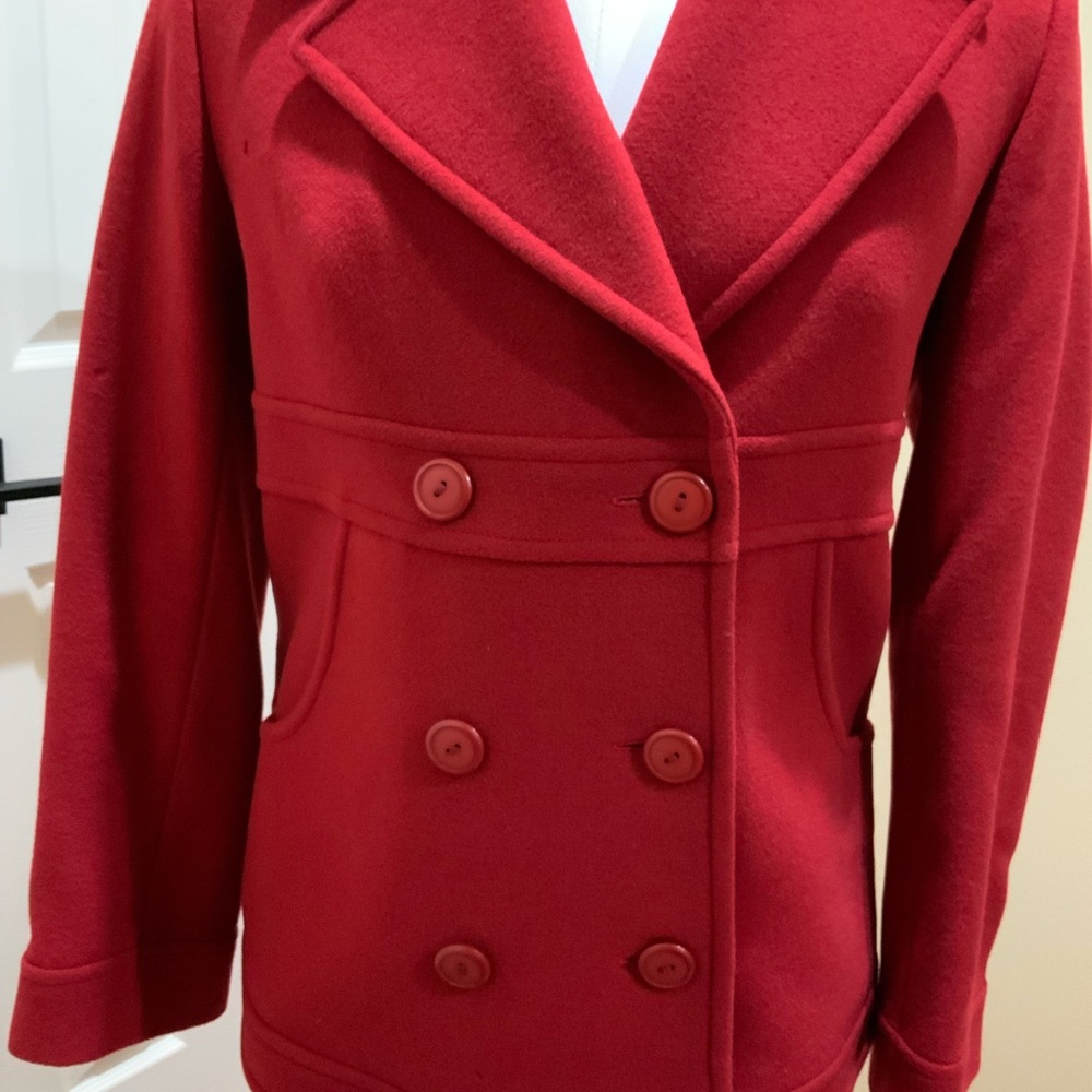 Women's Red Double-Breasted Coat